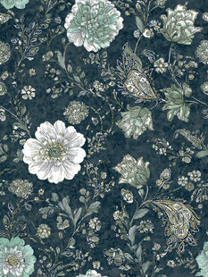 复古花卉图案布料纹理