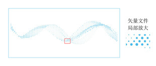 简约蓝色波浪线条图案