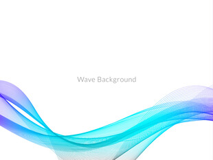 蓝紫色渐变动感波浪矢量背景