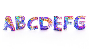 彩色鹅卵石英文字母