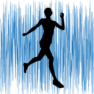 奔跑的运动者剪影