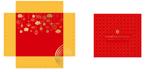 红色新年烫金包装矢量祥云素材