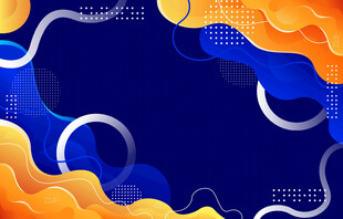 蓝黄渐变流体抽象背景图