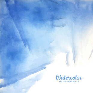 蓝色水彩抽象背景图