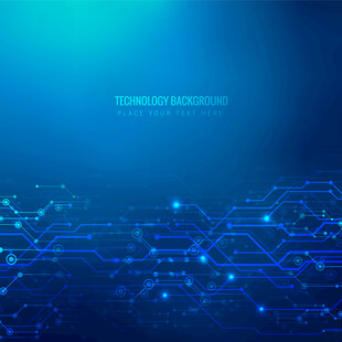 科技感蓝色电路矢量背景