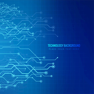 科技感蓝色电路矢量背景