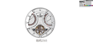 精致机械表盘特写