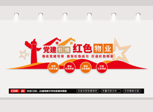 党建引领红色物业文化墙