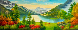 山水田园风景画