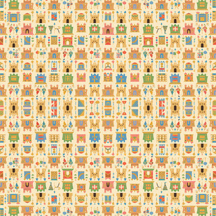 多彩卡通图案无缝背景图