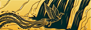 金色飘逸线条抽象艺术图