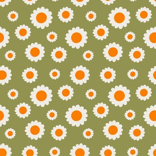 小雏菊绿色背景图案