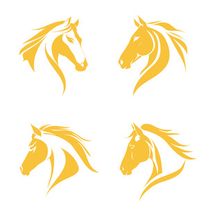 四款金色马头标志设计