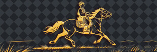 金色骑马雕塑