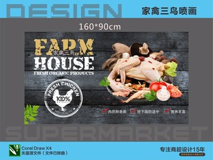 超市家禽三鸟区促销海报喷画