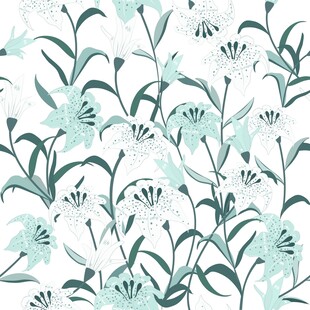 清新淡雅花卉图案背景数码印花