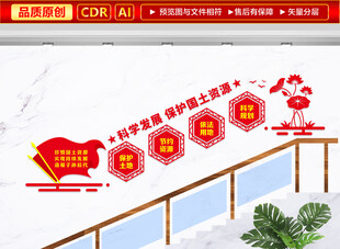 国土资源楼梯文化墙