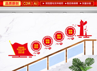 绿色矿山建设楼梯文化墙