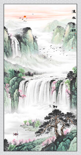 流水生财玄关画