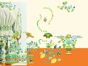 复古风花鸟装饰图案设计