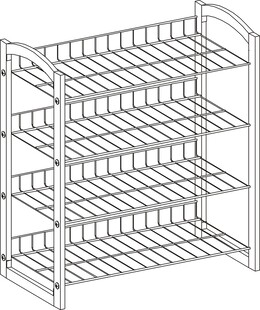 四层金属置物架设计图