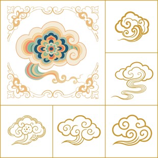 中式传统云纹图案设计素材