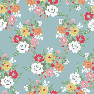 清新花卉图案背景无缝数码印花