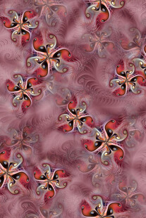 花卉图案的粉色织物纹理