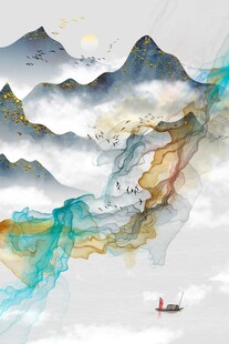 抽象意境山水画