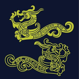 古典金色龙纹图案设计