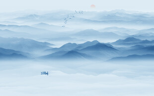 新中式水墨山水画
