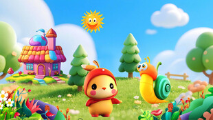 卡通幼儿园背景