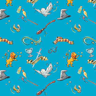 蓝色背景魔法元素图案