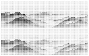 大幅水墨山水意境点状图