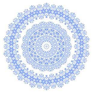 蓝色精致圆形花纹图案