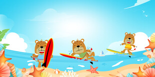 卡通海洋背景墙