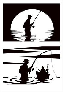 月夜垂钓者