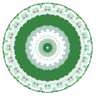 绿色圆形几何花纹图案