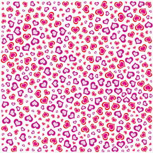 粉色心形小碎花印花图案