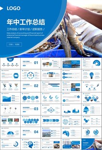 通用水产品渔业养殖海鲜PPT