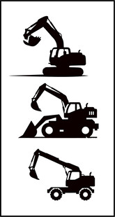 多种工程机械设备剪影