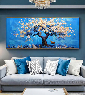 原创客厅高档装饰油画手绘发财树