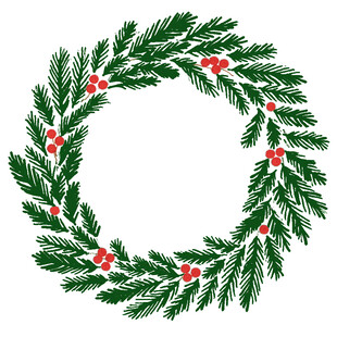 圣诞绿叶花环