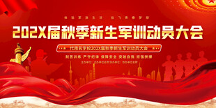 新生军训动员大会展板