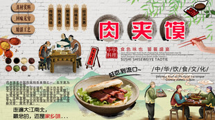 肉夹馍背景墙