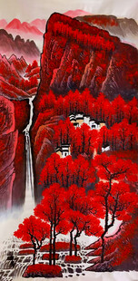 满山红江南水墨装饰画