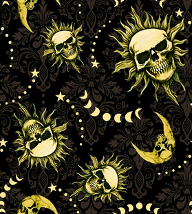 骷髅太阳月亮暗黑风图案