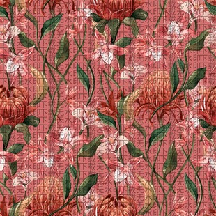 粉色花卉图案背景纹理