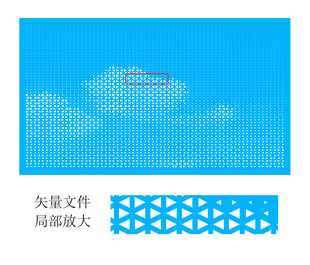 蓝色渐变云纹矢量图案