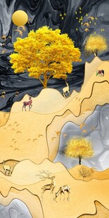 梦幻沙漠中的金色奇景